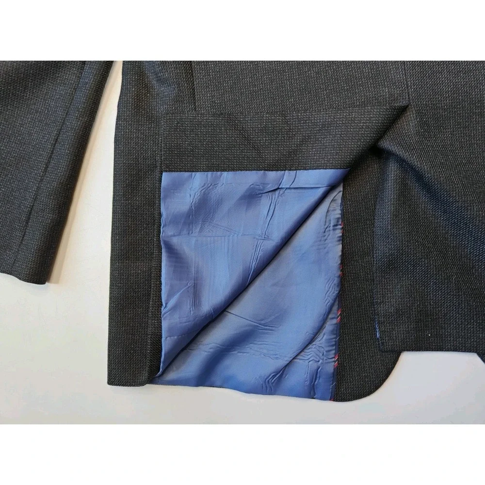 Chaps Mens Blazer Sports Coat 42R Charcoal Gray 2 Button Single Breasted Regular